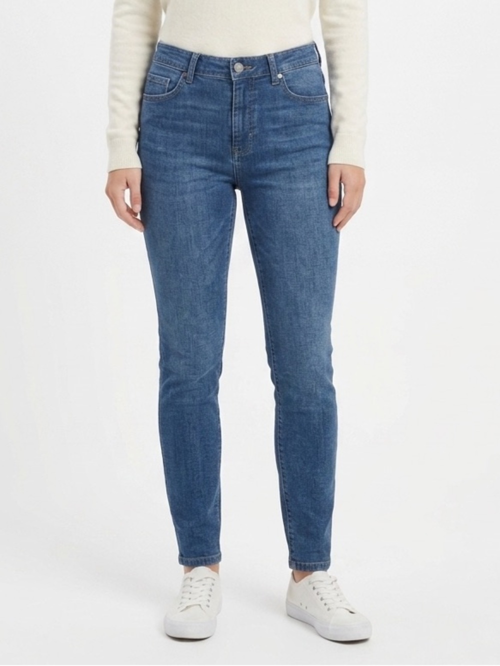 Nine West High Rise Cigarette Skinny Jeans Stretch Denim. Blue. Size 14